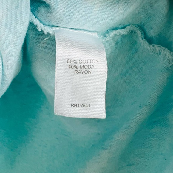 PureJill PJ Layered Side Tie Tunic Aqua Blue 3/4 Sleeve Soft Loungewear Size S - Picture 7 of 9